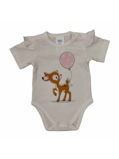 Rövid fodros ujjú baba body cuki Őzikés mintával