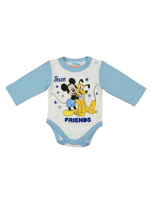 Hosszú ujjú baba body Mickey egér és Pluto mintával