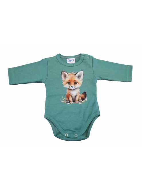 Hosszú ujjú baba body rókás mintával