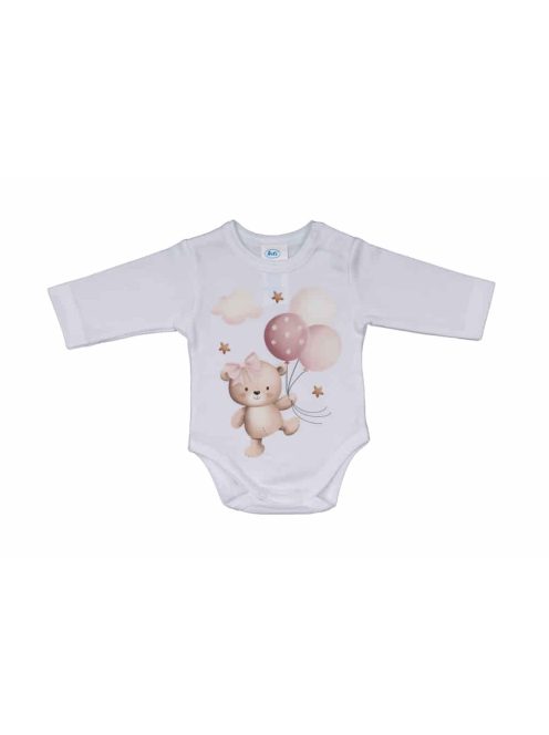 Hosszú ujjú baba body Macis mintával