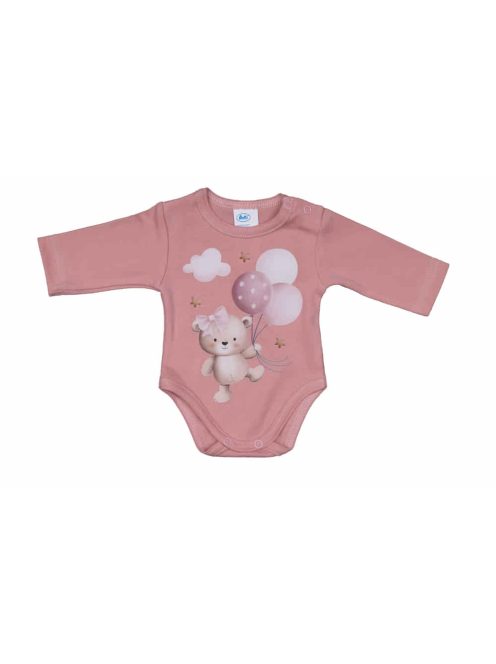 Hosszú ujjú baba body Macis mintával