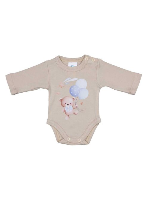 Hosszú ujjú baba body Macis mintával