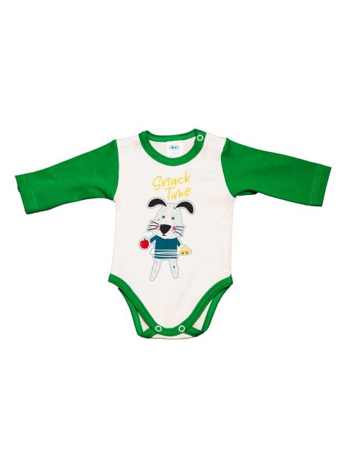 Hosszú ujjú baba body Kutyus mintával