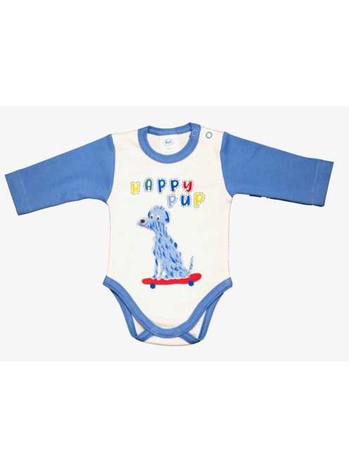 Hosszú ujjú baba body Kutyus mintával