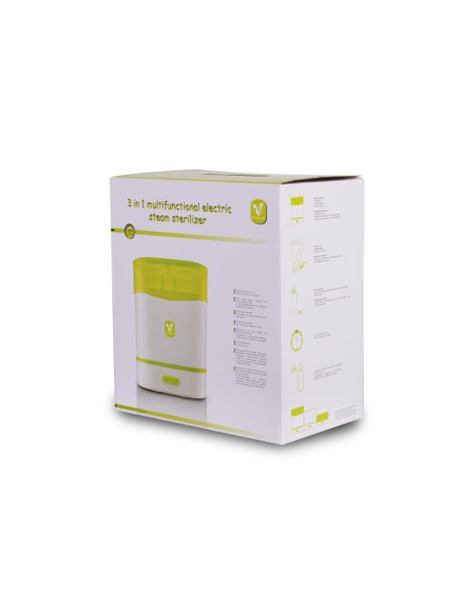 STERILIZÁLÓ 3in1 sterilizáló 6 üvegnek, melegítő és gőzölő funkció 550W ZÖLD