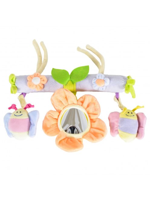 MŰANYAGJÁTÉK kiságyra tehető színes játék VIRÁGOS