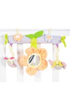 MŰANYAGJÁTÉK kiságyra tehető színes játék VIRÁGOS