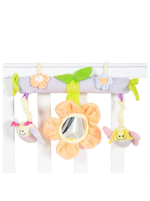 MŰANYAGJÁTÉK kiságyra tehető színes játék VIRÁGOS