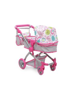 Moni Toys Pink rose játék mózes kosaras babakocsi