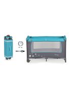 Moni Sleepy összecsukható luxus utazóágy 2 szint+pelenkázó+ játék türkiz