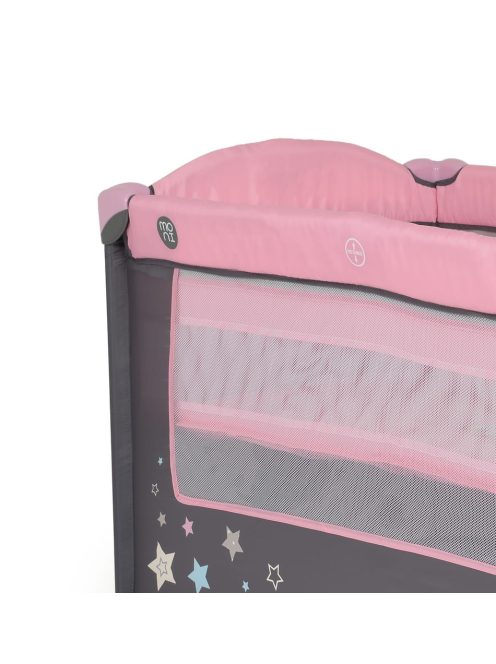 Moni Sleepy összecsukható luxus utazóágy 2 szint+pelenkázó+ játék pink