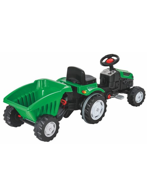 Pilsan traktor pedálos trélerrel 07316 zöld