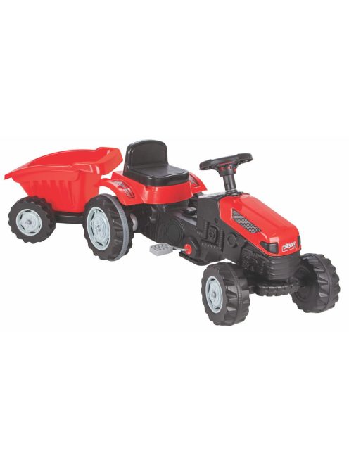 Pilsan traktor pedálos trélerrel 07316 piros