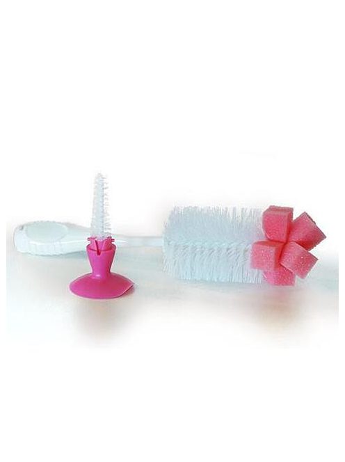 Kézi üveg és cumi tisztító kefe 2in1 PINK