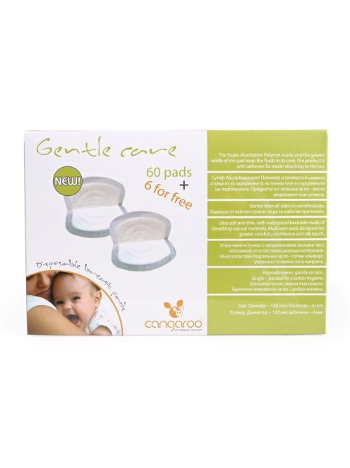 Cangaroo Gentle care eldobható melltartó betét 60+6 db fehér