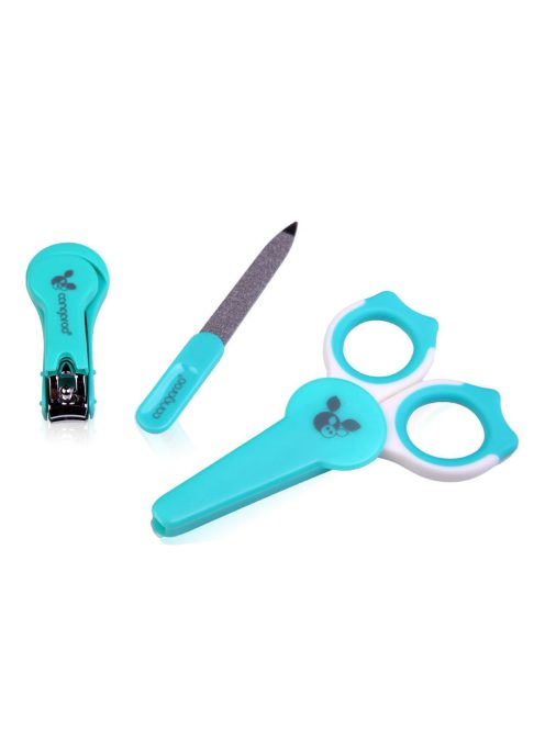 Körömcsipesz ollóval, manikür szett kék