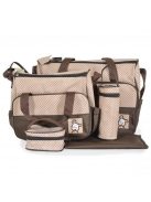 STELLA kismama táska 5dbos szett, pelenkázólappal BARNA/BÉZS