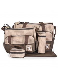   STELLA kismama táska 5dbos szett, pelenkázólappal BARNA/BÉZS