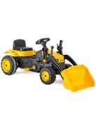 Pilsan ráülős pedálos traktor 125 cm homlokrakodós fekete/sárga markoló