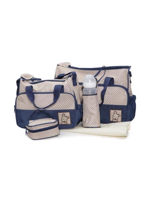 STELLA kismama táska 5dbos szett, pelenkázólappal KÉK/BÉZS