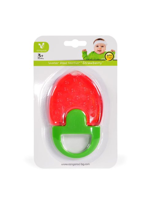 Cangaroo Duck szillikon rágóka eper pink