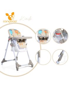   Cangaroo Kimchi etetőszék összecsukható 2 kerekes, dönthető keki