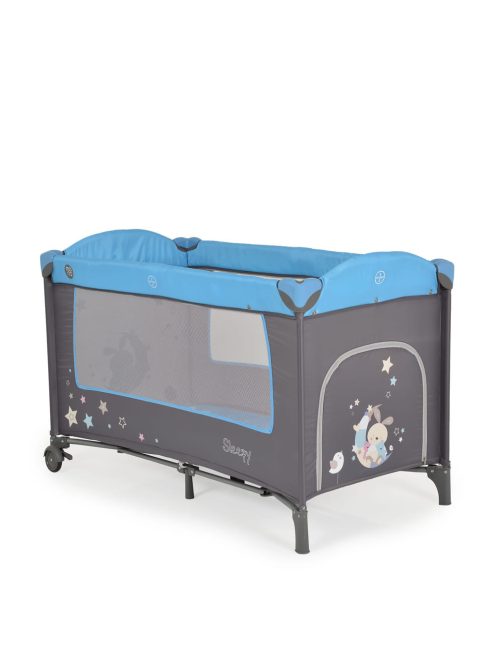 Moni Sleepy összecsukható luxus utazóágy 2 szint+pelenkázó+ játék kék