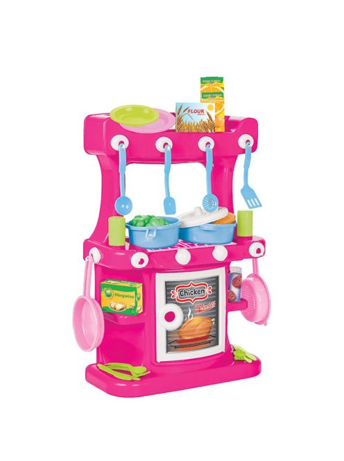 PILSAN Játék konyhaszett 58cm, műanyag, edényekkel, PINK