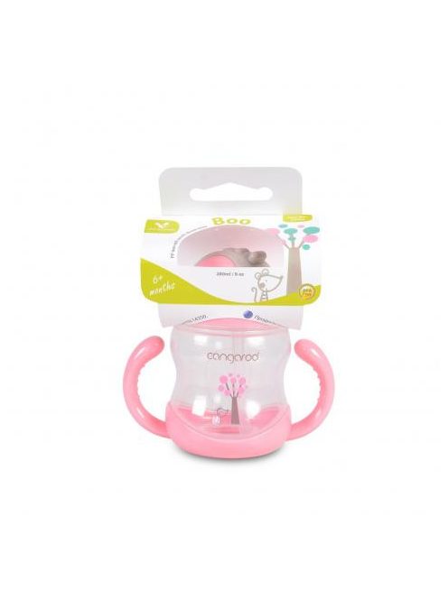 BOO itatópohár szívószállal, fogantyúval 280ml PINK