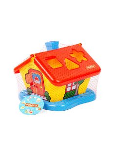 POLESIE 3354 házikó formabedobós, hálóban PIROS/SÁRGA