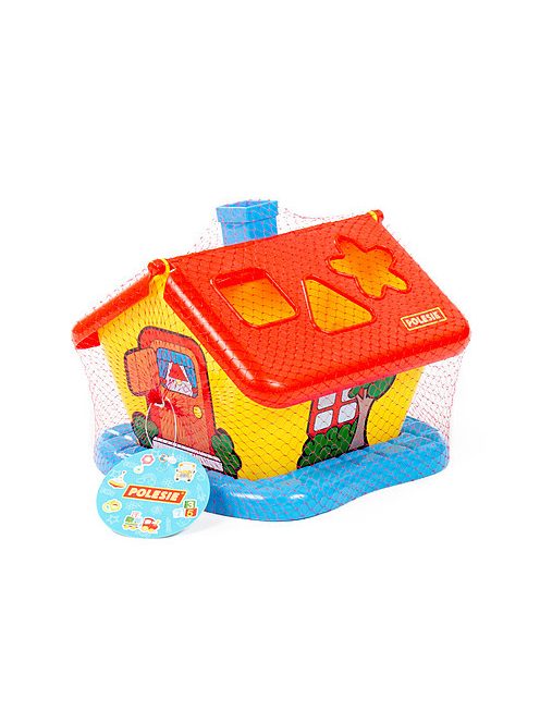 POLESIE 3354 házikó formabedobós, hálóban PIROS/SÁRGA
