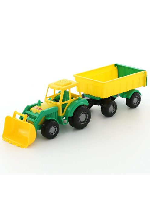 POLESIE traktor utánfutóval SÁRGA/ZÖLD