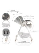  Chocolate etetőszék soft egyszínű szürke