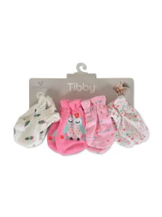   TIBBY kis kesztyűk 4 pár újszülött méret pamut lányos/PINK 