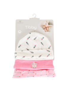 TIBBY sapkák 3 db/csomag 0-3 hó méret PINK