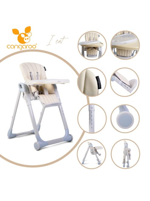 Cangaroo Ieat etetőszék 6-36 hóig 15 kg bézs