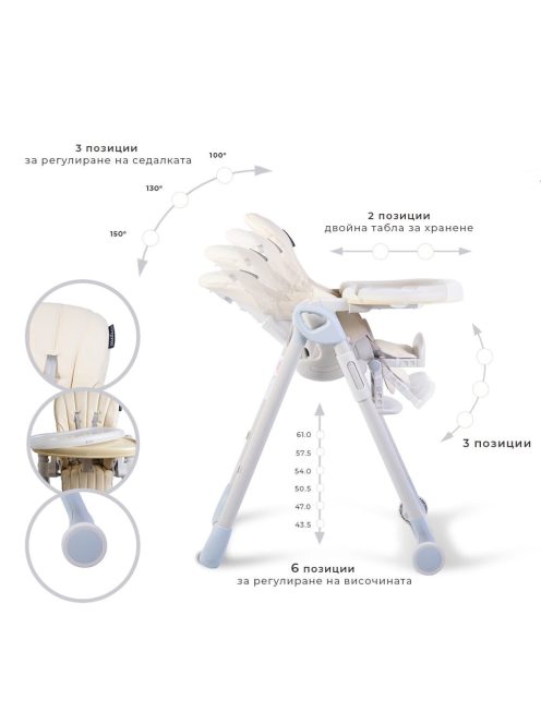 Cangaroo Ieat etetőszék 6-36 hóig 15 kg bézs