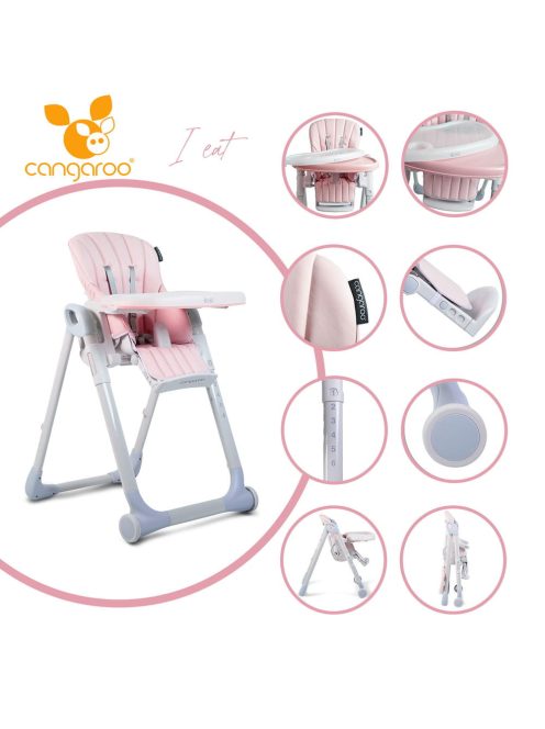 Cangaroo Ieat etetőszék 6-36 hóig 15 kg pink