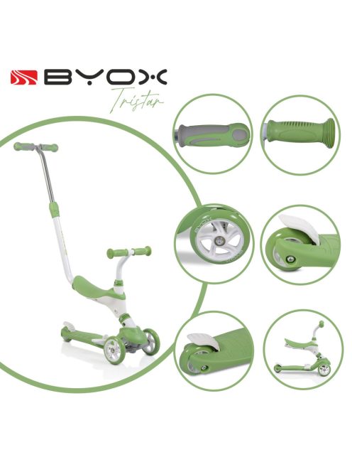 TRISTAR roller 3in1, szülőkarral, üléssel 20kg/50kgig ZÖLD