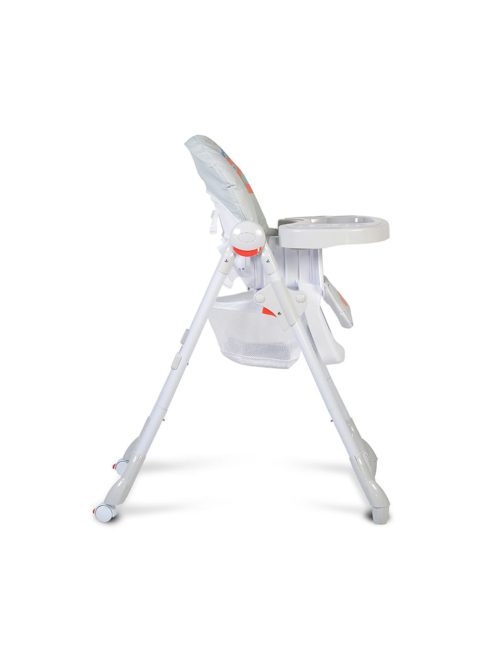 Cangaroo Kimchi etetőszék összecsukható 2 kerék, dönthető világos szürke