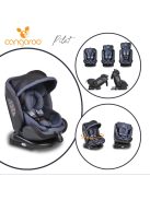 Cangaroo Pilot 0-36kg gyerekülés isofix 360, bőr, napellenző farmer