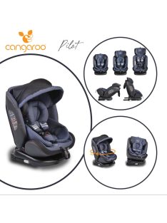   Cangaroo Pilot 0-36kg gyerekülés isofix 360, bőr, napellenző farmer