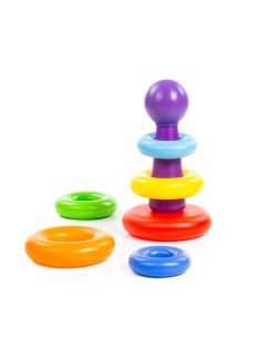 POLESIE 62383 piramis színes karikák LILA gomb