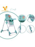 Cangaroo Kimchi etetőszék összecsukható 2 kerék, dönthető türkiz