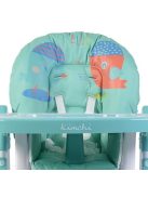 Cangaroo Kimchi etetőszék összecsukható 2 kerék, dönthető türkiz