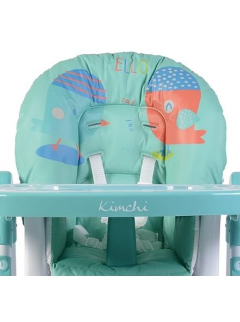 Cangaroo Kimchi etetőszék összecsukható 2 kerék, dönthető türkiz