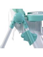 Cangaroo Kimchi etetőszék összecsukható 2 kerék, dönthető türkiz