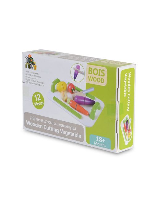 Moni Toys Fajáték fa szeletelhető zöldség szett