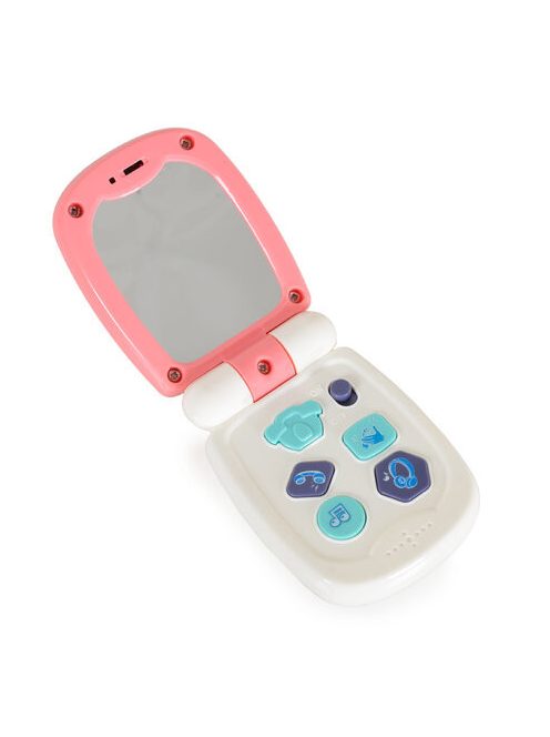 MONI TOYS műanyag baby kinyitható gombos telefon FEHÉR/PINK