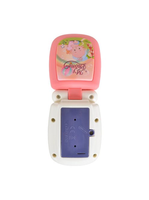 MONI TOYS műanyag baby kinyitható gombos telefon FEHÉR/PINK
